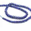 Beads, Lapis (natural), 7-10mm hand-cut Faceted Roundel  B grade, Mohs hardness 5-6. Sold per 8 Inches strand Royal Blue color beads. Lapis lazuli is a deep blue with a touch of purple and flecks of iron pyrite. Lapis consists of Lapis (blue, calcite (white streaks) and silver flakes of pyrite. Deep blue color gemstones are of best kind.